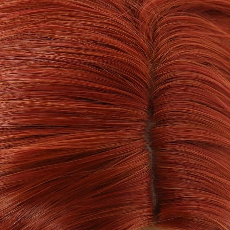 Orange Wavy Wig Synthetic Wigs For Women + Wig Cap Heat Resistant
