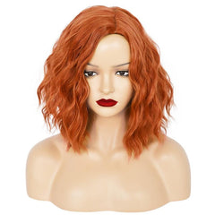 Orange Wavy Wig Synthetic Wigs For Women + Wig Cap Heat Resistant