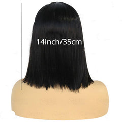 Short Straight Bob Wig With Bangs Synthetic Natural Bob Wig