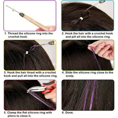 Hair Tinsel Kit 18 Colors 4320 Strands Tinsel Hair Extensions