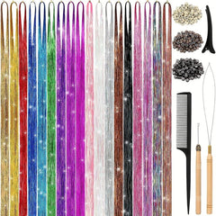 Hair Tinsel Kit 18 Colors 4320 Strands Tinsel Hair Extensions
