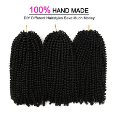 Spring Twist Crochet Hair 8 Inches 3 Packs Low Temperature Synthetic Fiber