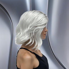 Natural Looking Short Wavy Synthetic Wig with Bangs