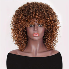 Short Curly Wigs For Women Kinky Curly Wig With Bangs Wigs 25