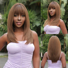 72cm Shoulder-Length Synthetic Wavy Wig with Bangs for Women
