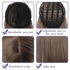 Long Straight Synthetic Wig Natural Hair Cosplay Lolita Party Wig With Bangs
