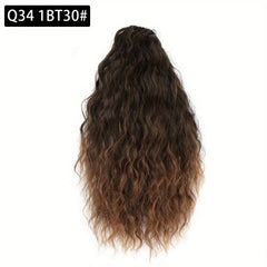 Wavy Ponytail Extensions Synthetic Fiber Drawstring Curly Ponytail Extensions