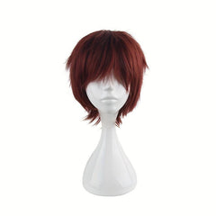 Men's Short Curly Bob Wig with Bangs Heat Resistant