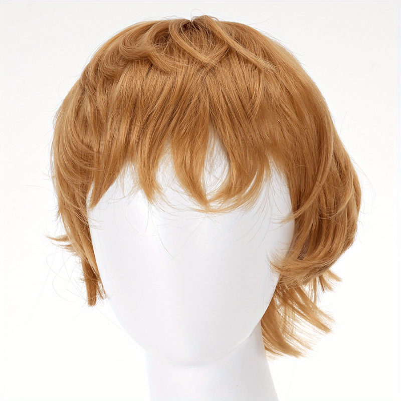 Rainbow Short Straight Wig Synthetic Wig With Bangs Heat Resistant