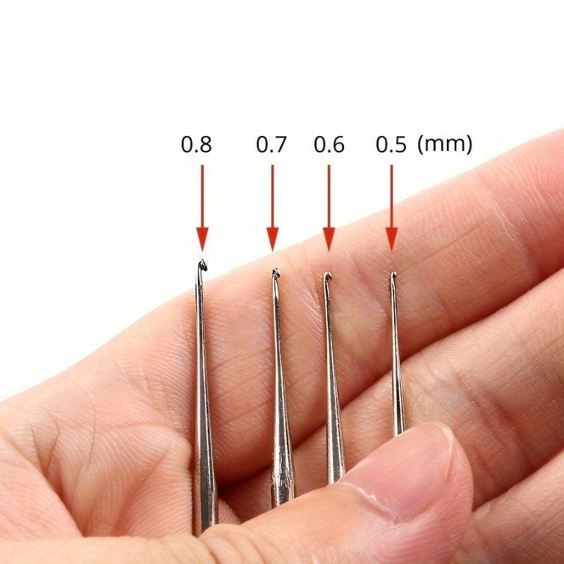 Crochet Hooks Set Small Sizes with Caps and Case