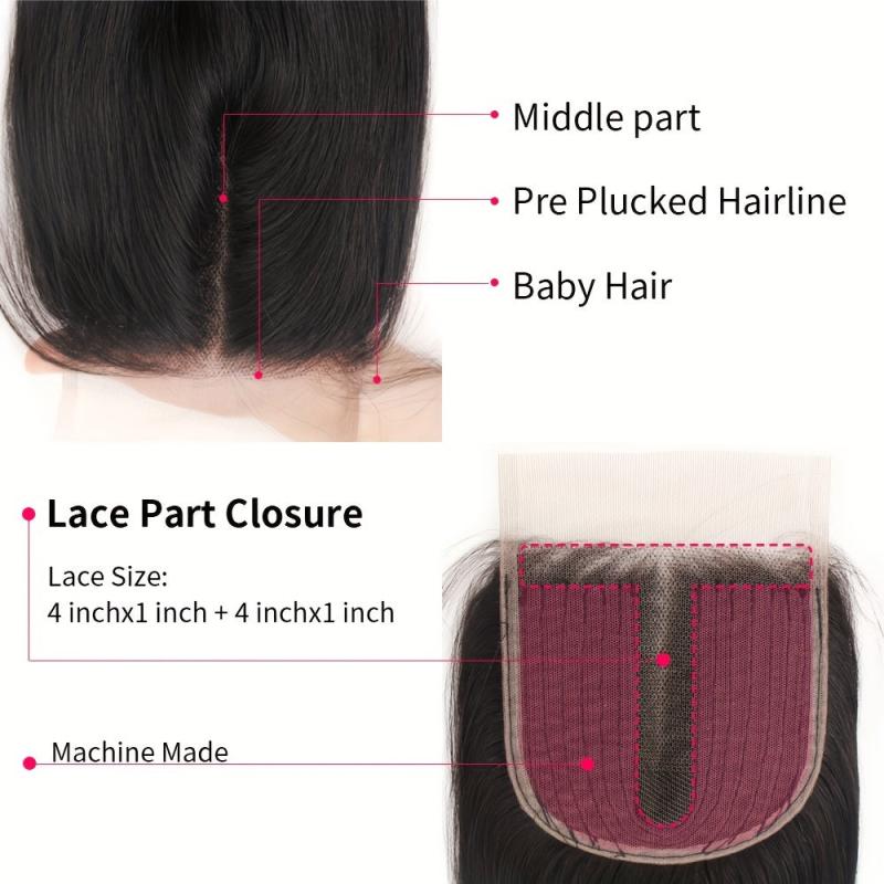 Brazilian Deep Wave Human Hair Closure 4x4 Lace Middle Part