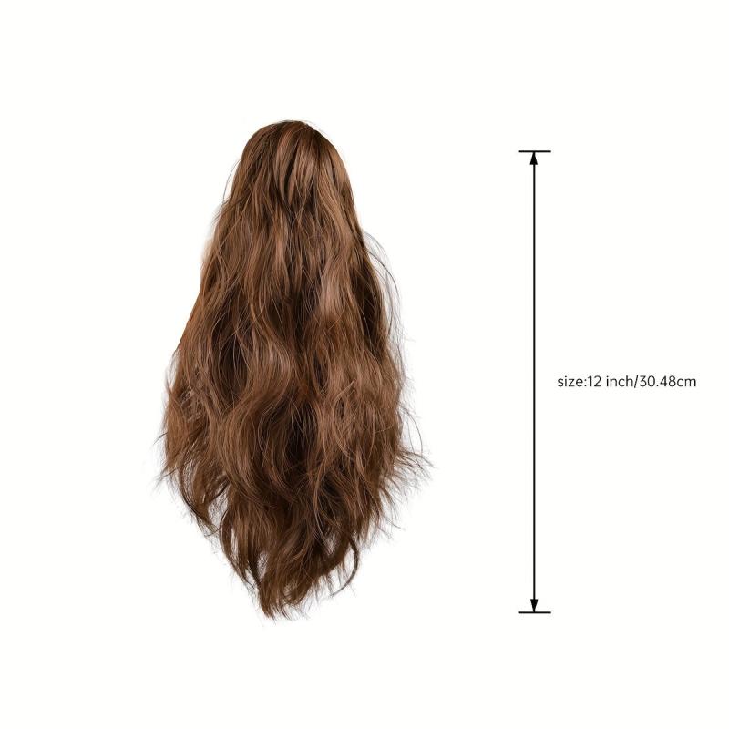 Long Curly Wavy Claw Ponytail Synthetic Clip In Hair Extensions