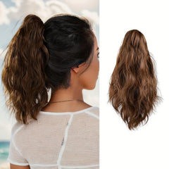 Long Curly Wavy Claw Ponytail Synthetic Clip In Hair Extensions
