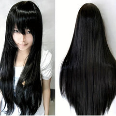 Colorful Straight Wig With Bangs Heat Resistant Costume Wig