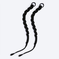 2PCs Braided Ponytail Extension Elastic Hair Tie Straight Wrap For Women