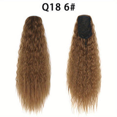 55 88 Cm Long Corn Wave Ponytail Extensions Synthetic Hairpiece Natural Looking