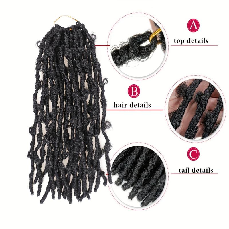 Synthetic Distressed Butterfly Locs Crochet Hair Pre Twisted Bob Locs