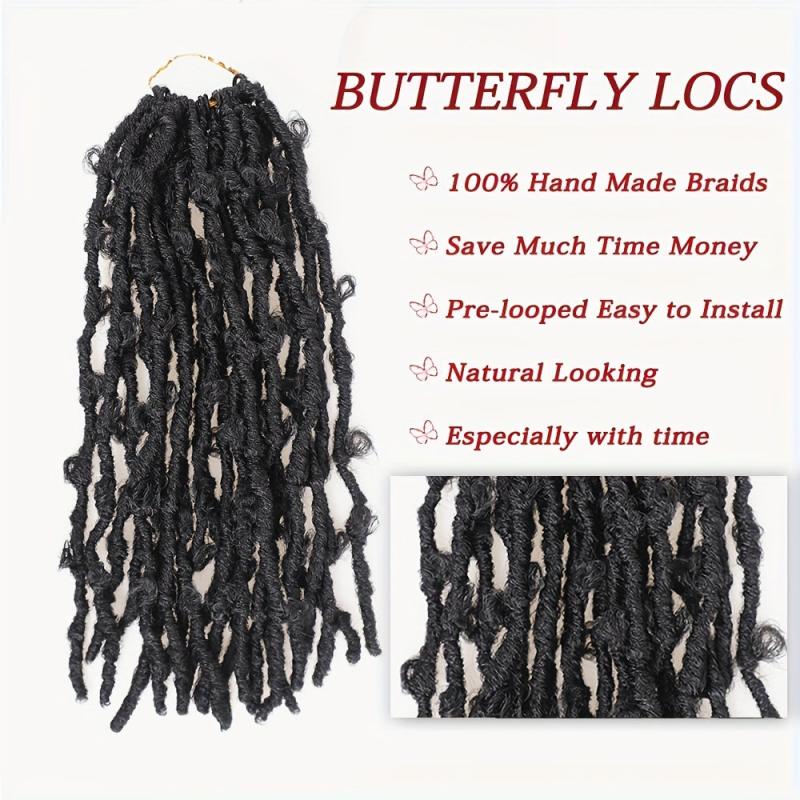 Synthetic Distressed Butterfly Locs Crochet Hair Pre Twisted Bob Locs