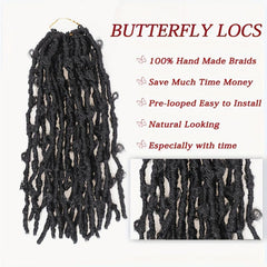 Synthetic Distressed Butterfly Locs Crochet Hair Pre Twisted Bob Locs