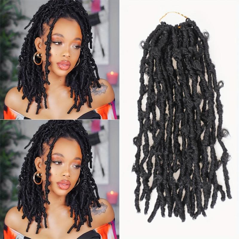 Synthetic Distressed Butterfly Locs Crochet Hair Pre Twisted Bob Locs