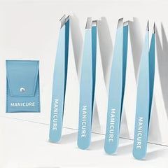 Portable Eyebrow Shaping Tool Set Stainless Steel Tweezers & Eyebrow Clip