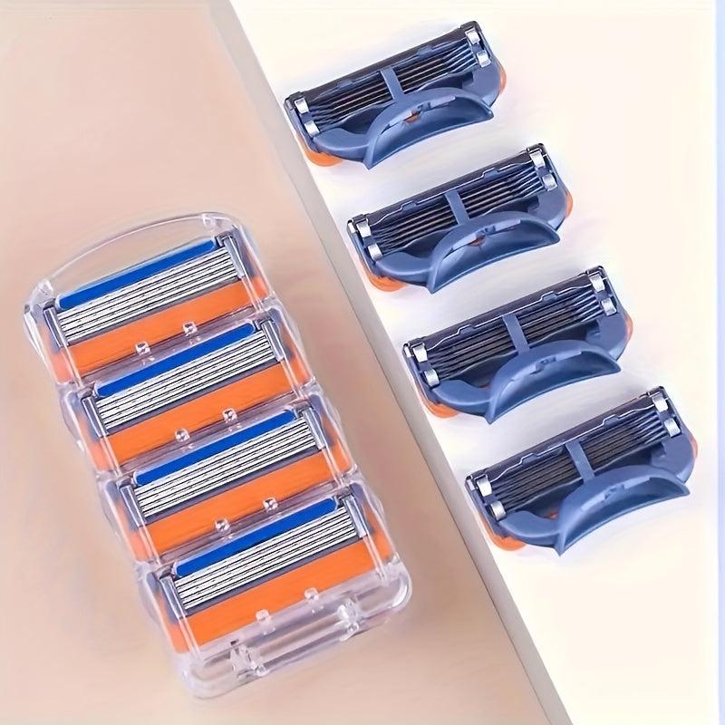 Men's 5-Layer Stainless Steel Razor Set with Replaceable Blades