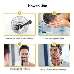 Titanium Micro Needle Beard Roller with Travel Case for Microneedling