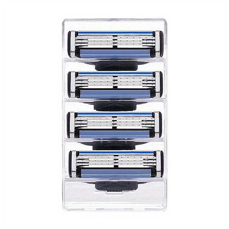 Men's 4-Blade Razor Manual Beard Scrapper Set