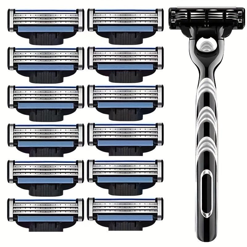 Men's 4-Blade Razor Manual Beard Scrapper Set