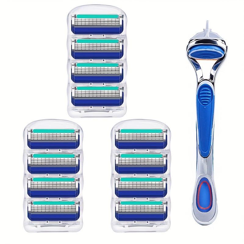 Vintage 5-Layer Manual Razor Set with 12-24 Refills