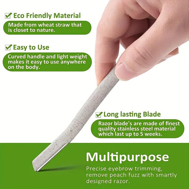 3pcs Eco Friendly Dermaplaning Tool Set Wheat Straw Razors for Men & Women
