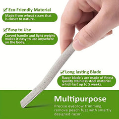 3pcs Eco Friendly Dermaplaning Tool Set Wheat Straw Razors for Men & Women