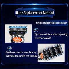 Retro Wet Shaving Razor with Skin Guard and Replacement Blades