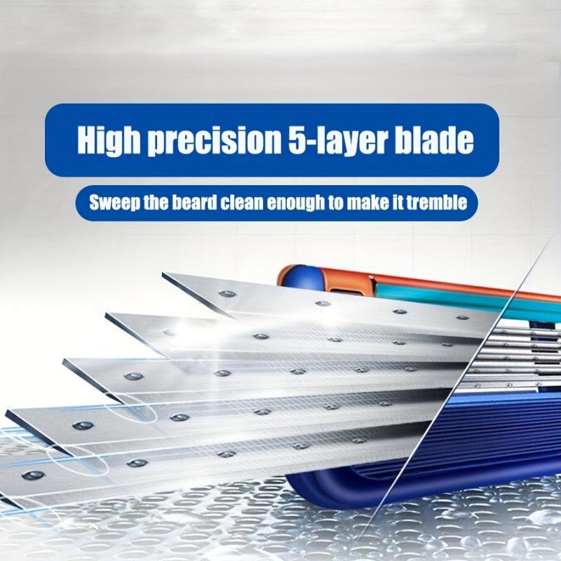 Men's Safety Razor Handle 8 Blades Refills + Holder