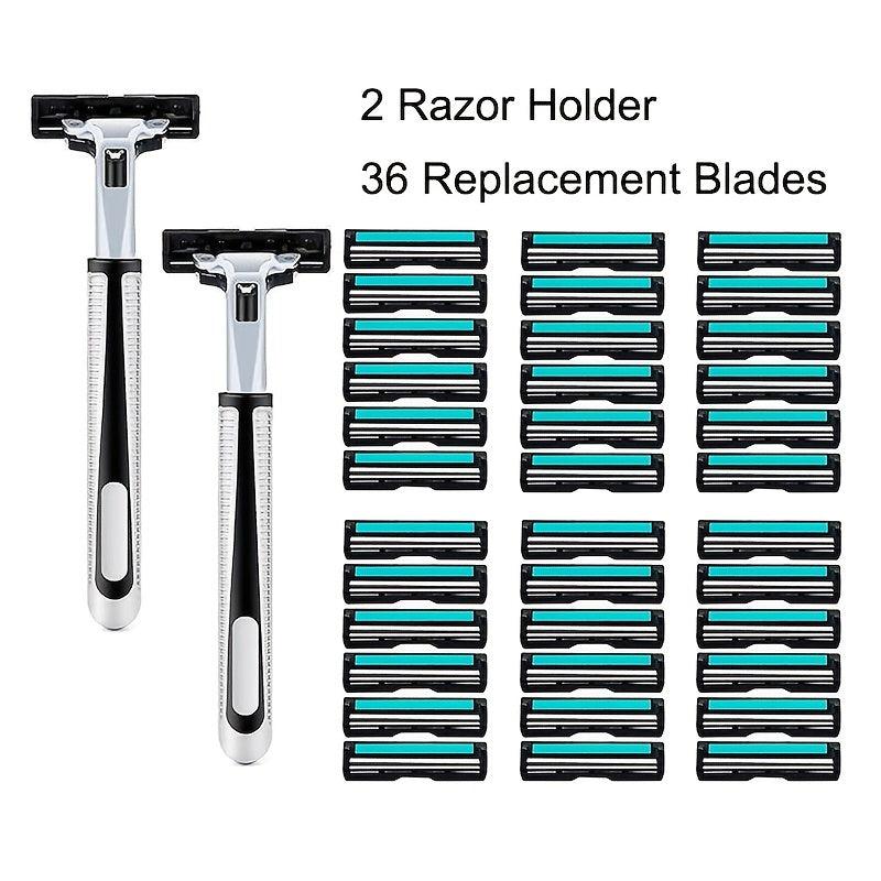 Classic Razor Shaving Replacement Blades Skin Guard Included Holder 36 Blades