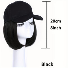 Short Straight Bob Wig Adjustable Size Synthetic Hairpiece