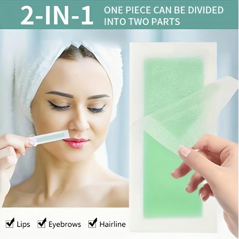Facial Hair Removal Wax Strips Kit for Women 40 ct