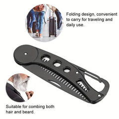 Stainless Steel Folding Beard Comb Portable Anti Static Comb For Men