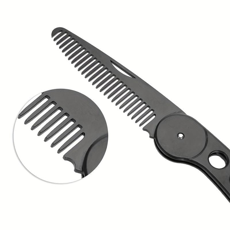 Stainless Steel Folding Beard Comb Portable Anti Static Comb For Men