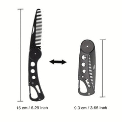Stainless Steel Folding Beard Comb Portable Anti Static Comb For Men