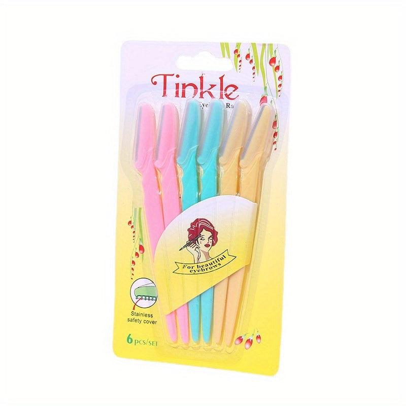 6 Pcs Beauty Hair Removal Tool Eyebrow & Facial Razor with Safety Cover