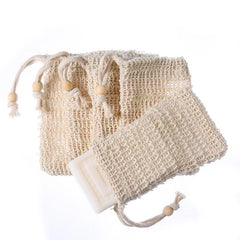 5 Pack Natural Fiber Soap Bags for Foaming and Drying Soap