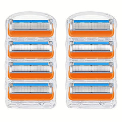 Men's Razor Blade Refills 8 Count 5 Layers Replaceable Heads