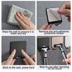 2Pcs Punch Razor Holder Storage Hook Wall Bathroom Razor Rack