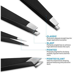 Stainless Steel Tweezers Set for Hair Removal