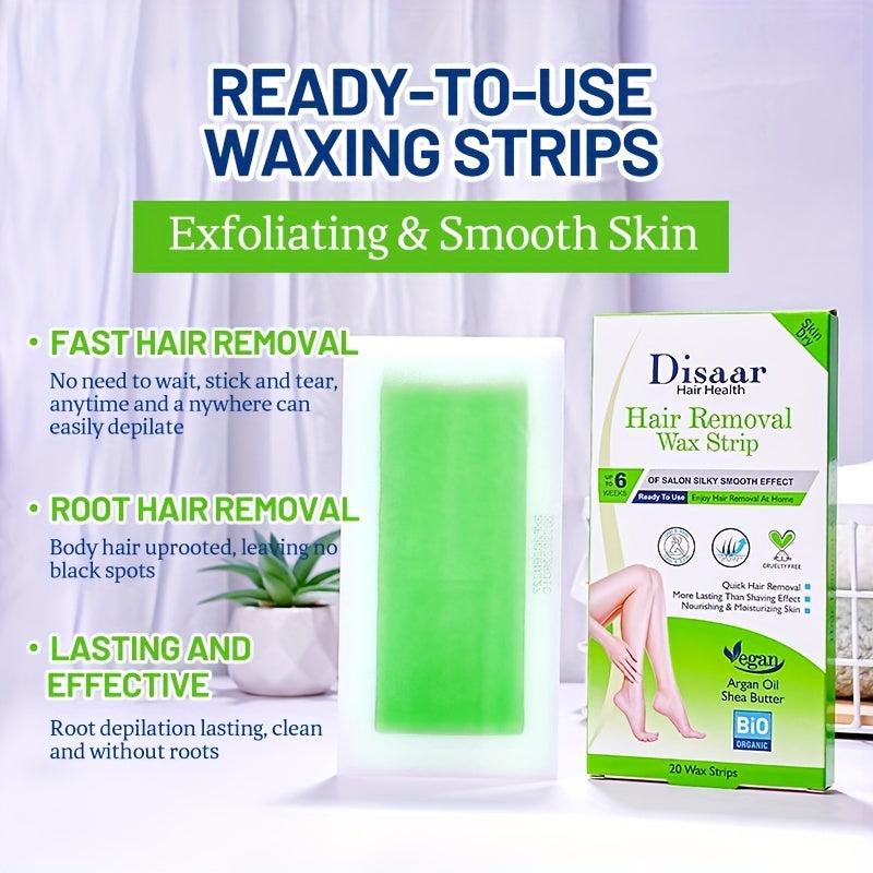 Hair Removal Waxing Strips for Smooth Skin - Legs, Underarms, Bikini Area