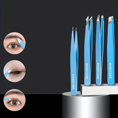 Professional Stainless Steel Tweezers for Eyebrows - Precision Hair Removal