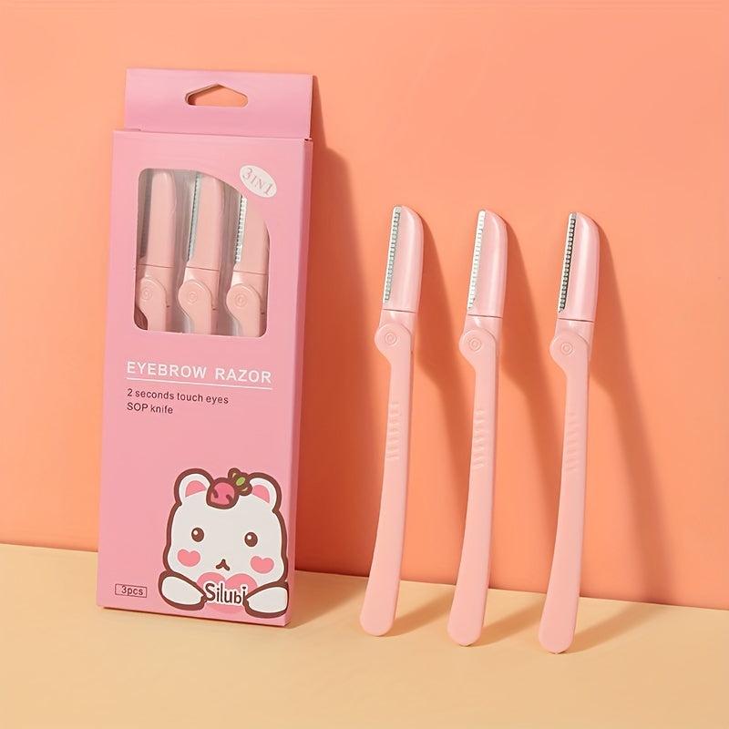 3pcs Foldable Women's Razors Makeup Facial Eyebrow Lip Razor