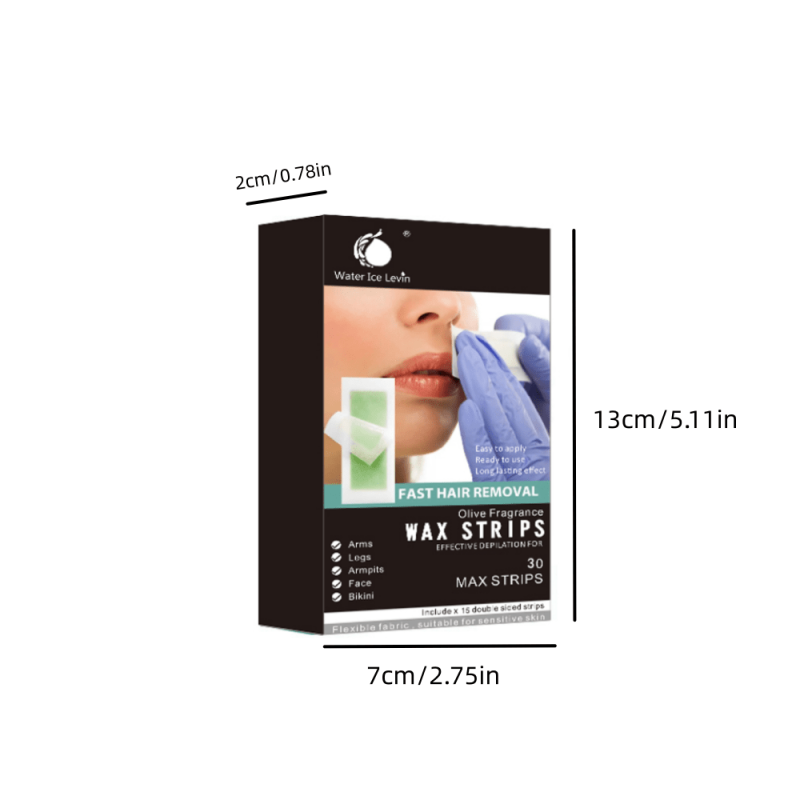 30 Pcs Hair Removal Wax Strips Facial Warmth Honey Wax for Men and Women
