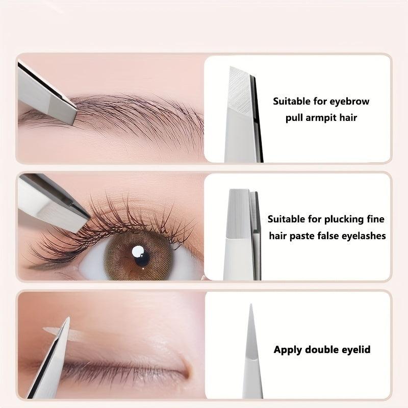 Professional Stainless Steel Eyebrow Tweezers Set